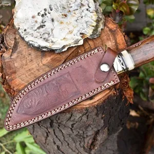 HIBO hand made vegetable tanned leather Hunting Camping Knife Sheath for hunting gift