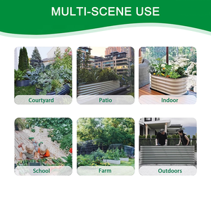 Kit de bac à plantes <span class=keywords><strong>surélevé</strong></span> <span class=keywords><strong>en</strong></span> métal ondulé modulaire <span class=keywords><strong>en</strong></span> forme de <span class=keywords><strong>U</strong></span> rectangulaire de 17 pouces de haut, pour extérieur, <span class=keywords><strong>en</strong></span> Aluzinc galvanisé - Product Image 6