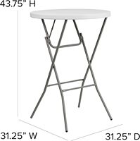 Vente directe d'usine 81cm Table de cocktail pliante ronde en plastique HDPE durable pour bar de fête intérieur et extérieur