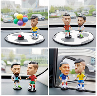 Cadeau idéal pour les fans de football, décoration de voiture DIY, figurine 3D en résine Messi Beckham Ronaldo, poupée bobblehead de superstar du football