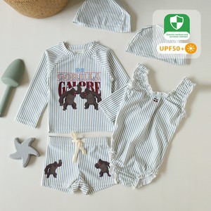Maillots de bain tendance et élégants pour garçons et filles, deux pièces ou une pièce, protection solaire UPF50+, haute élasticité, pour frères et sœurs, légers pour l'été - Product Image 2