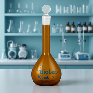 ขวดวัดปริมาตรแบบคอยาว รุ่น Amber Volumetric Flask, Class-A, พร้อมใบรับรองเฉพาะตัว ทำจากแก้วบอโรซิลิเกต - Product Image 3