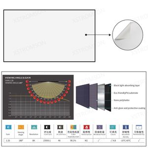 Alta calidad 84 92 100 110 <span class=keywords><strong>120</strong></span> 130 150 pulgadas Marco de pared 16:9 PVC blanco suave borde estrecho 1 <span class=keywords><strong>cm</strong></span> pantalla de proyección de proyector <span class=keywords><strong>fija</strong></span> - Product Image 5