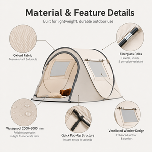 Tente de camping automatique à ouverture rapide, protection solaire argentée, <span class=keywords><strong>abri</strong></span> extérieur - Product Image 3