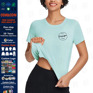 Stampa personalizzata Logo traspirante Sport Outdoor magliette per il Fitness manica corta O collo da <span class=keywords><strong>donna</strong></span> Golf Tennis da tavolo da <span class=keywords><strong>donna</strong></span> - Product Image 1