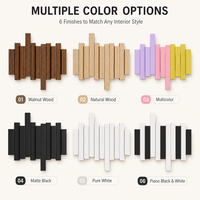 Porte-manteau mural rétractable en bois massif, design touches de piano, pliable pour entrée