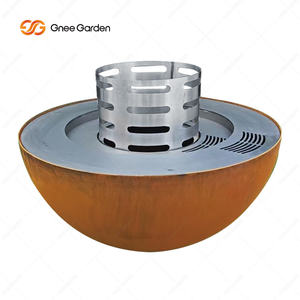 Barbecue moderne en acier corten avec allumage automatique, certifié CE, foyer extérieur en métal rouillé pour la cuisine de jardin - Product Image 2