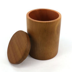 Portavasos de madera de alta calidad, forma de cilindro, impresión de un color, decoración del hogar, gran oferta, tarro modelo de arte láser - Product Image 3