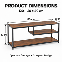 Vente en gros d'usine, meubles de salon modernes, tables basses industrielles simples, tables basses rectangulaires en acier et en bois