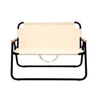 Extérieur Pliant Portable Double sièges Tabourets Pliants Camping Chaise de Plage Inclinable Loisirs Pêche Table et Double Chaise