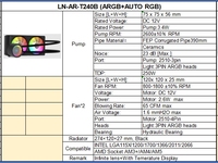 Système de refroidissement liquide de radiateur personnalisé de 240mm avec refroidisseur de pompe à eau à écran LCD pour boîtiers d'ordinateur de jeu