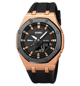 SKEMI 2243 haute qualité double Movt alarmes montres quotidiennes en Silicone Reloj montre à Quartz numérique pour hommes - Product Image 2