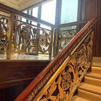 Rampe d'escalier moderne en alliage d'aluminium pour villa, résistante à l'eau, avec revêtement en poudre