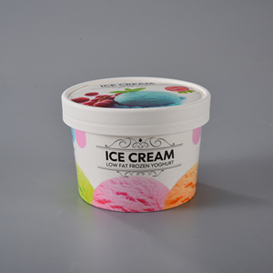 Gobelet à glace en gros avec couvercle et cuillère – Pot en papier pour crème glacée - Product Image 3