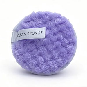 <span class=keywords><strong>Éponge</strong></span> démaquillante double face en polaire corail à carreaux, forme ronde, lavable, pour le nettoyage du visage – Meilleure vente - Product Image 5