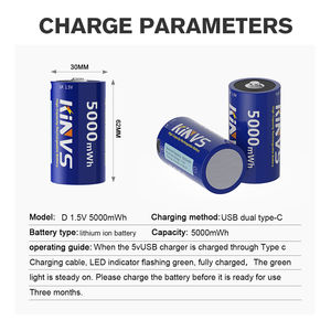 Bateria Recarregável de Lítio Modelo D 1.<span class=keywords><strong>5V</strong></span> com Interface USB Tipo-C, Carregamento de 5000 MAH, Grande Capacidade para Carros Elétricos em Estoque - Product Image 5