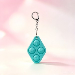 Mini porte-clés sensoriel en silicone à bulles anti-stress, jouets sensoriels à bulles Pop, ensemble de jouets porte-clés sensoriels à bulles - Product Image 3