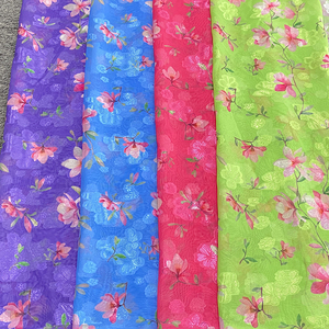 <span class=keywords><strong>Tissu</strong></span> en Tulle et mousseline de soie à motif Floral personnalisé, étoffe de styliste en dentelle et Polyester de bonne qualité pour robe de soirée pour femmes, bon marché, 5 pièces - Product Image 1