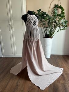 Boho Burning Man Outfit Festival Vêtements Robe de maternité de plage faite à la main Robes en macramé - Product Image 3