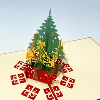 Kerajinan kertas Pop 3D kustom Santa Claus buatan tangan desain baru dekorasi Natal digunakan-pohon Natal kartu ucapan pemasok