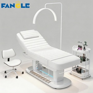 Lit <span class=keywords><strong>de</strong></span> beauté électrique <span class=keywords><strong>de</strong></span> luxe blanc en cuir, lit <span class=keywords><strong>de</strong></span> massage, lit <span class=keywords><strong>de</strong></span> soin du visage et des cils à 4 moteurs avec lumières, ensemble <span class=keywords><strong>de</strong></span> mobilier <span class=keywords><strong>de</strong></span> salon - Product Image 6