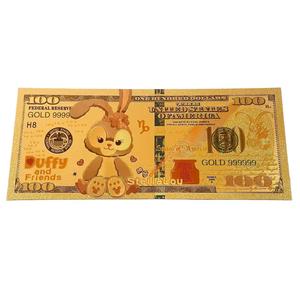 Billete Conmemorativo <span class=keywords><strong>de</strong></span> Anime Americano Duffy's Friends, Billete <span class=keywords><strong>de</strong></span> <span class=keywords><strong>100</strong></span> Dólares con Lámina Dorada, Moneda Ficticia <span class=keywords><strong>de</strong></span> Anime, Billete <span class=keywords><strong>de</strong></span> Oro <span class=keywords><strong>de</strong></span> 24k - Product Image 3
