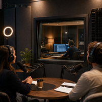 Fenêtre d'observation insonorisée à quatre couches de verre pour studio d'enregistrement, avec joints et cadre en acier