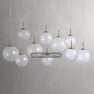Luminária Moderna para Villa, Luminária Pendente de Vidro Bolha Clara, Base E12, Decoração para Casa, Lustre LED - Product Image 6