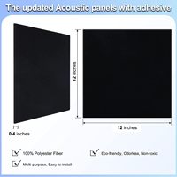 Lot de 18 panneaux acoustiques modernes noirs en polyester 30x30x1 cm, haute densité NRC 1.1, insonorisants, auto-adhésifs pour la maison