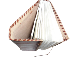Carnet de notes rétro en cuir véritable fait main avec reliure en pierre, imprimé marron personnalisé, pour les voyages et les notes quotidiennes - Product Image 4