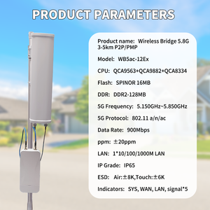 OEM ODM 11ax WiFi 6 <span class=keywords><strong>Antenne</strong></span> Wi-Fi CPE étanche extérieure 5-10km Transmission de données 5GHz 900Mbps couverture de signal jeu de puces Qualcomm - Product Image 3