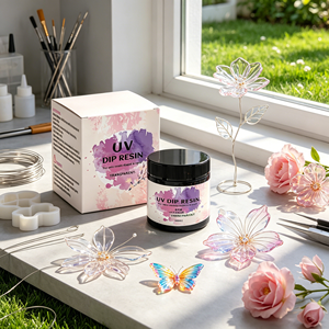 50ml <b>UV</b> Resin Liquid High Viscosity One Step Film Formation Odorless Transparent Curing for Boutique Accessory DIY Crafts - Product Image 1