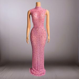 Fason Women's Summer Prom Dress Sey <b>Glitter</b> Birtday Party Crystal Decoration Solid for Evening - Product Image 1