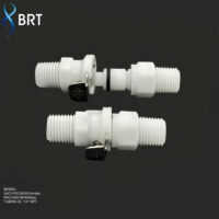 Connecteur en plastique BRT avec valve d'arrêt, raccord mâle CPC, embout à filetage, raccord rapide pour tuyau d'air, coupleur de tube pour circulation d'eau