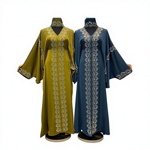 Luxury Silk Satin Anti-Wrinkle Handmade High Quality Long Abaya <b>Ruffle</b> Sleeves Custom Made Islamic Women's Prayer <b>Dress</b> Dubai - Product Image 1