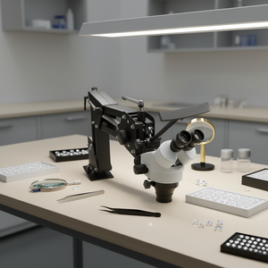 Microscopio estéreo 7X-45X con enfoque manual y soporte de resorte multidireccional para inspección de gemas y diamantes - Product Image 2