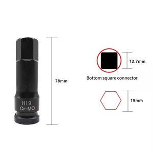 1/2 Set di prese di impatto Torx con connettore quadrato personalizzabile OEM punta per cacciavite per <span class=keywords><strong>H4</strong></span>-H21mm a cricchetto/elettrico/chiave inglese - Product Image 3