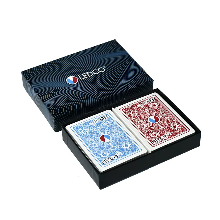 Nouveau matériel imperméable de haute qualité 100% PVC carte à jouer poker personnalisé imprimé luxe cartes à jouer poker dans un coffret 2