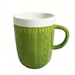 Mug en céramique à motif de fil de laine, 320 ml, résistant aux hautes températures, tasse à café pour les fêtes - Product Image 1