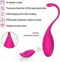 Vibrateur sans fil en silicone rose pour femmes avec 10 modes intenses et télécommande pour flirter en couple