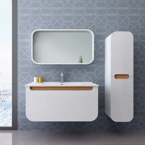 Kabinet kamar mandi desain Eropa pemasok Vanity Pvc, karton plastik Hotel Modern DTC CAD 7 kali e-co Friendly 3 tahun