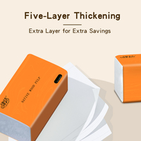 Mouchoirs en papier doux orange 5 plis, papier toilette blanc pour la maison, le bureau et l'hôtel