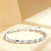 Bracelet en argent sterling S925 pour femmes, trèfle à quatre feuilles porte-bonheur, feuilles en forme de cœur, niche exquise, luxe léger, haut de gamme