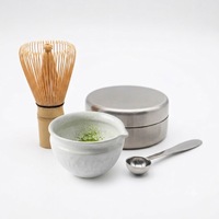 Kits de matcha personnalisés, boîte à matcha en acier inoxydable, double couvercle hermétique, récipient de stockage en métal