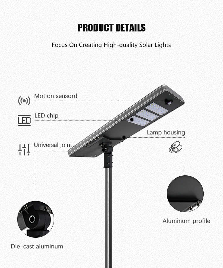 delicate appearance outdoor waterproof ip65 40w all in one led solar street lights