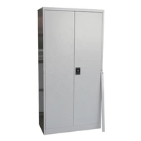 Armoire de rangement en acier gris à double porte, armoire de classement métallique robuste pour bureau, armoires d'archives grande capacité