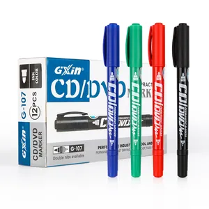 Design Art Markers G-107 Custom LOGO Fade Resistant Double Point Alcohol Waterproof Permanent Marker Pen Extra Fine Tip/round Tip Permanent Marker