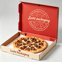 Individuell Bedruckte Umweltfreundliche Faltbare Quadratische Schwarze Pizza-Verpackungsbox mit Logo