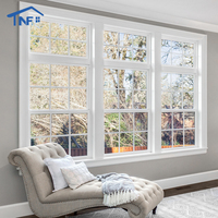 Ventanas colgantes individuales de aleación de aluminio Vidrio transparente templado doble Ventanas colgantes deslizantes verticales manuales Diseño gráfico disponible