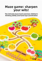 Jeu de labyrinthe éducatif en bois pour enfants de 0 à 3 ans, développement de la motricité fine et de la pensée logique, 23x23x4cm